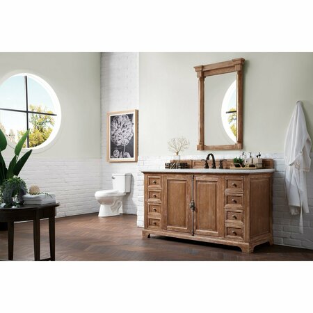 James Martin Vanities Providence 60in Single Vanity, Driftwood w/ 3 CM Arctic Fall Solid Surface Top 238-105-5311-3AF